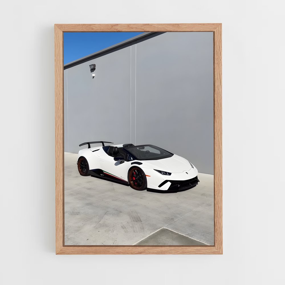 Poster Huracan Blanche – affiche Lamborghini (vue 4)